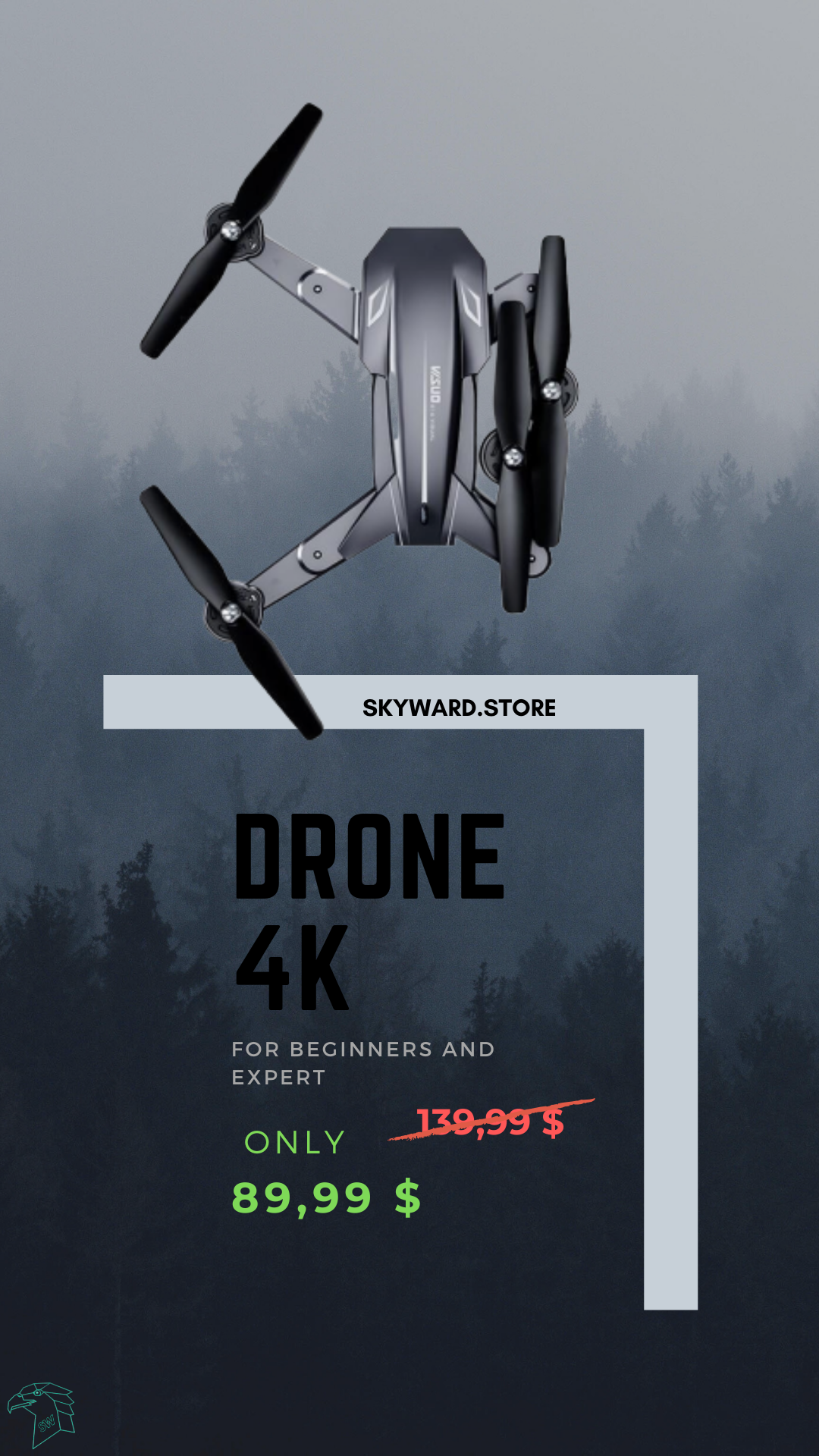 Drone with dual camera in 4k