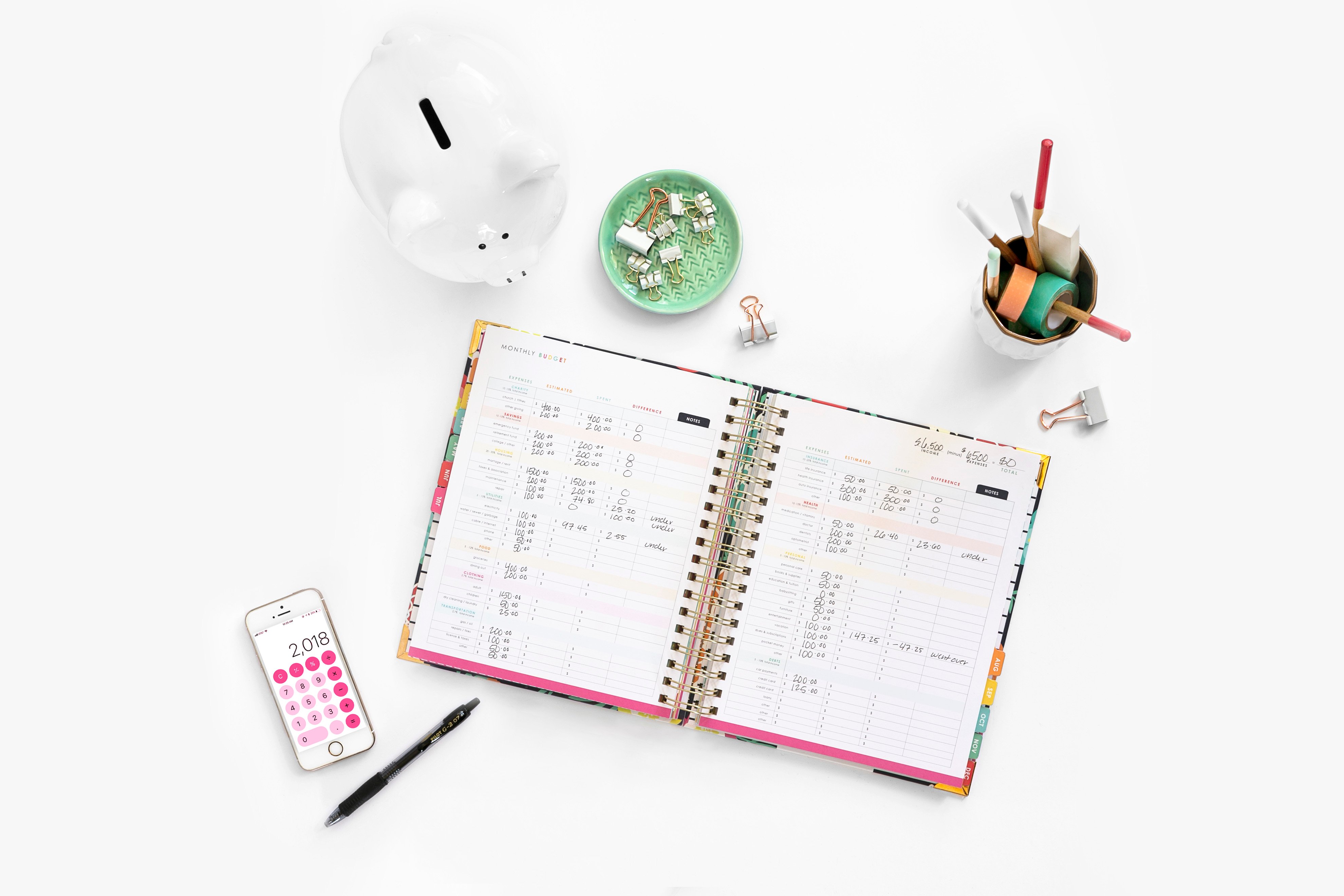 floral living well planner