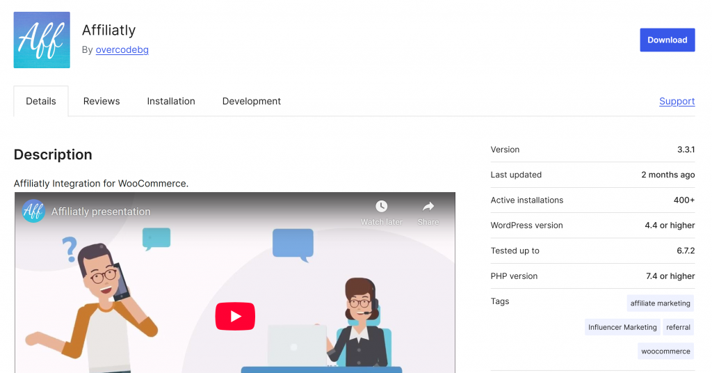affiliatly wordpress listing