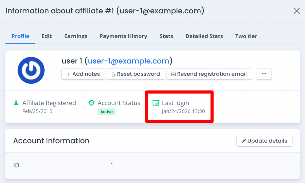 affiliate last login 2